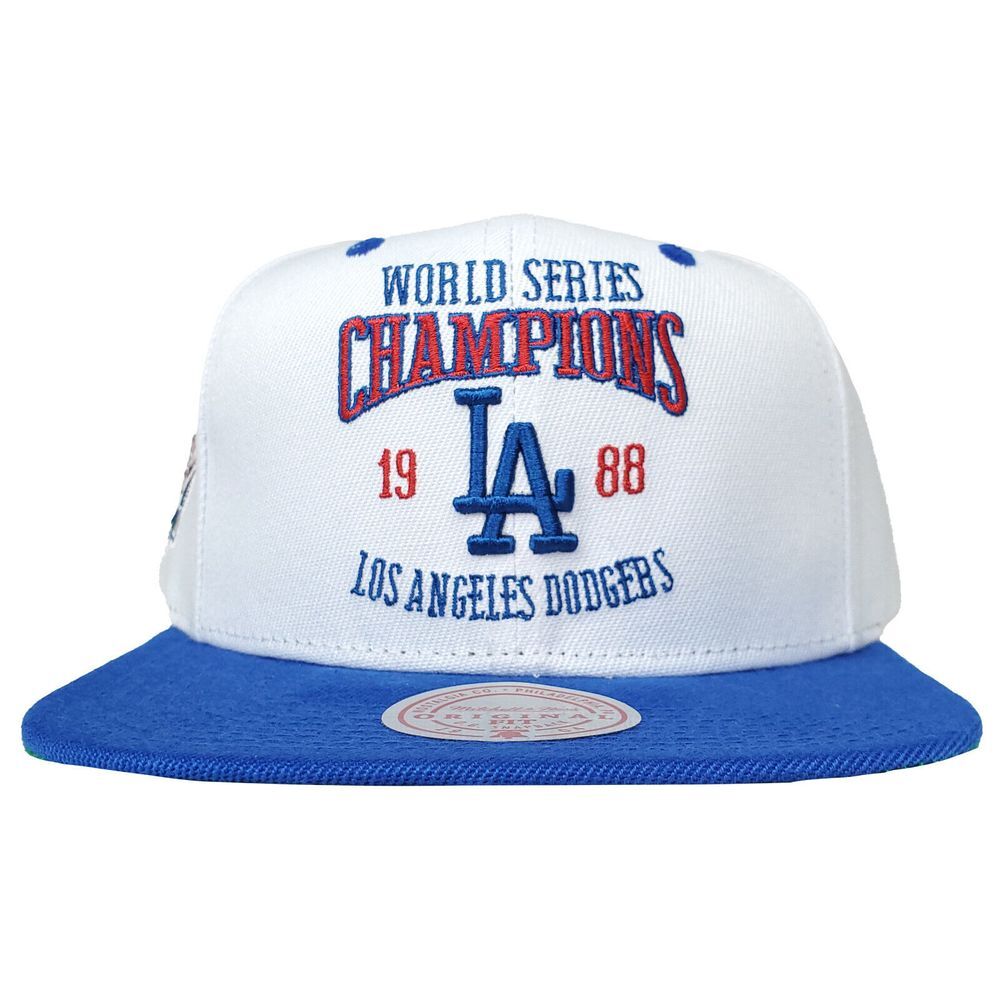 LA Dodgers Mitchell & Ness MLB Snapback Hat Cap 3D Logo 1988 Champions White NWT